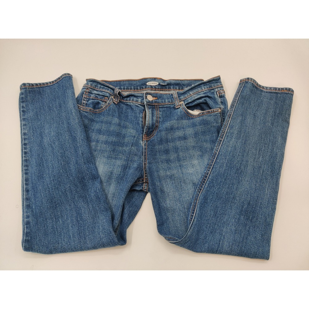 Old Navy Boyfriend Jeans Womens 6 Blue Medium Wash Relaxed Straight Leg Stretch